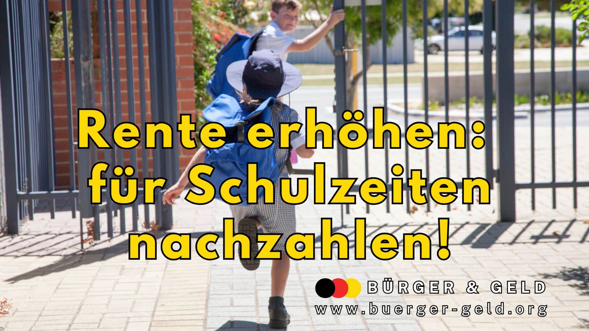 Kinder laufen aus dem Schulhof