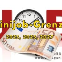 Uhr ersetzt den Buchstaben O im Wort Job. Und ein 50 Euro Schein.