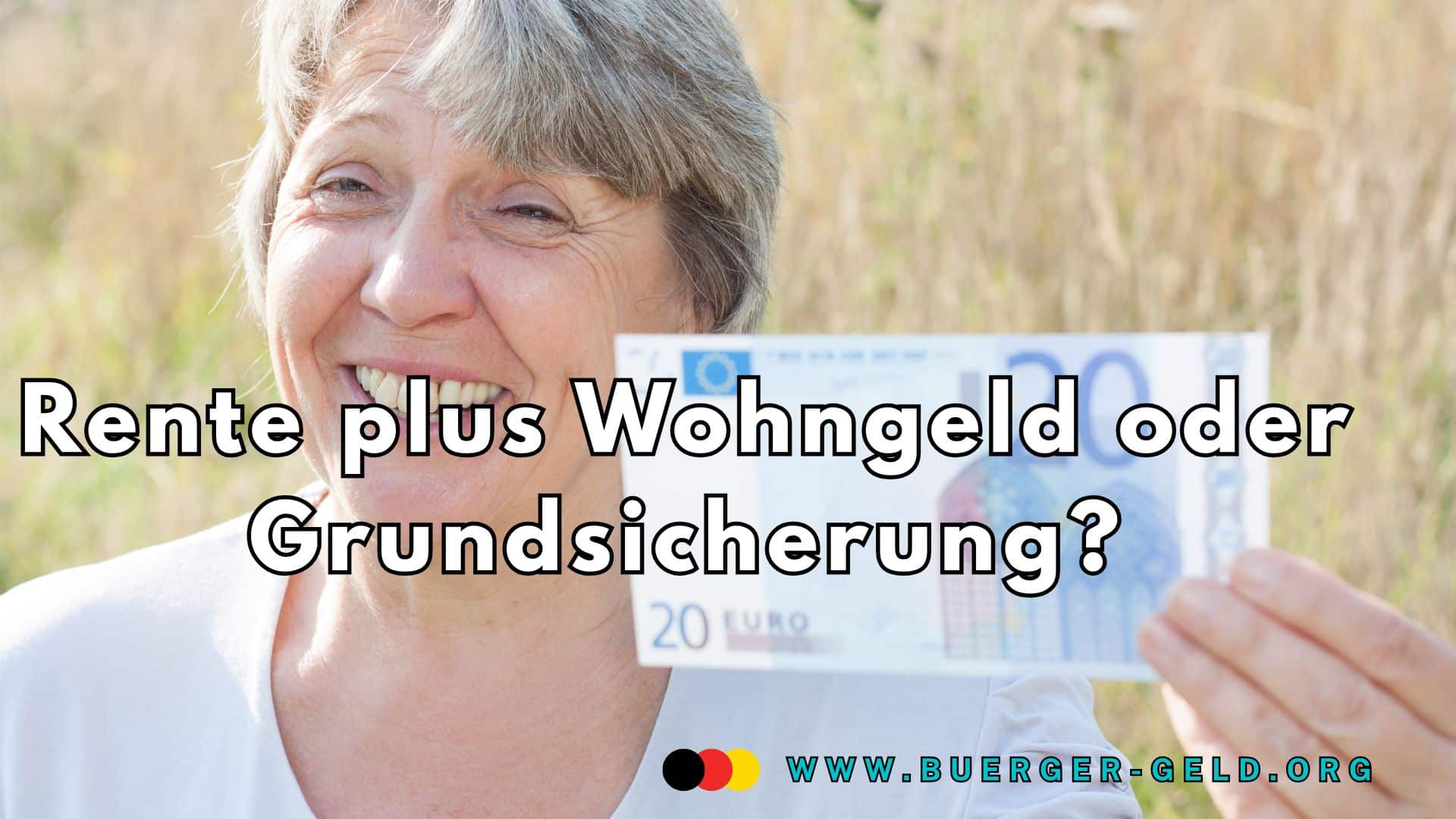 ältere Frau hält 20 Euro Schein in der Hand