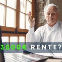 Senior rechnet am Laptop und fragt sich, ob 3000 Euro Rente möglich sind; Symbolbild zur Altersvorsorge in Deutschland.