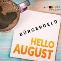 Kaffeetasse mit Blatt: Hello August, Bürgergeld