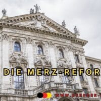altes Geäude mit deutscher Flagge
