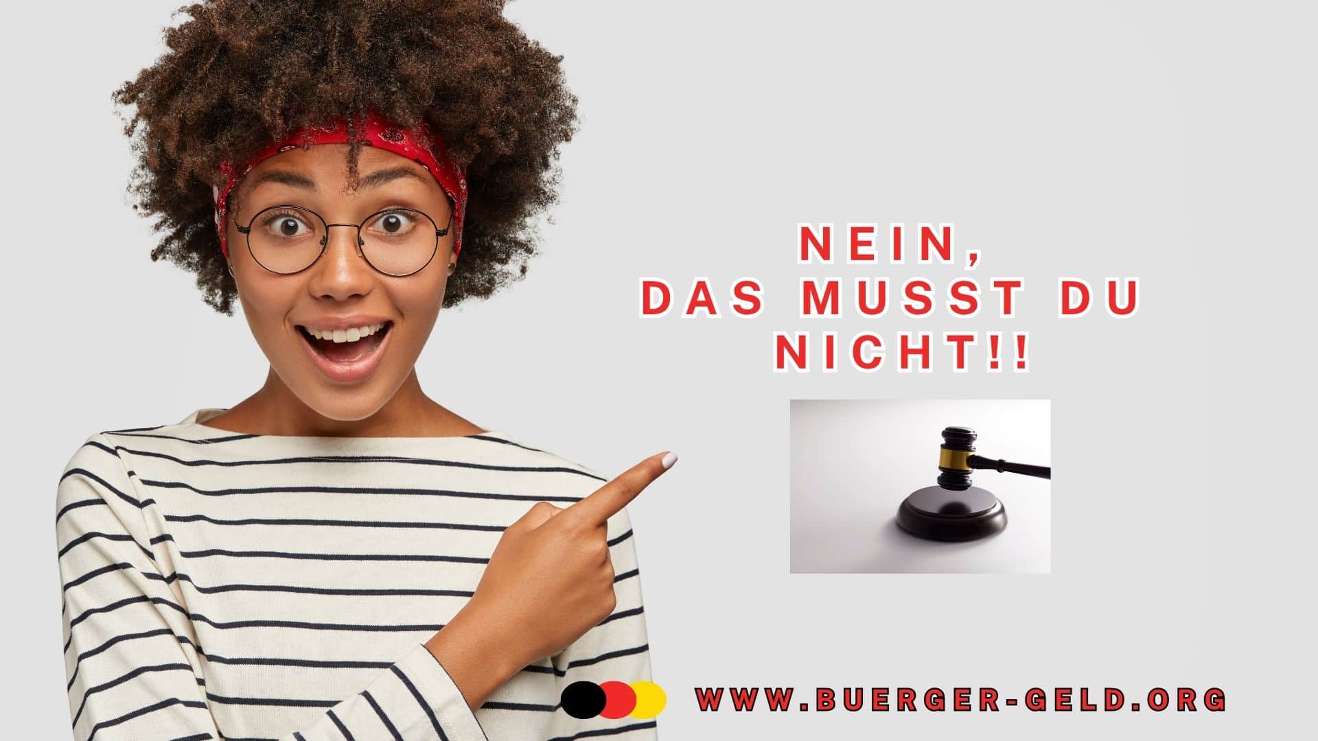 Junge Frau zeit auf Text: Nein, das musst du nicht!