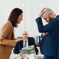 Gescheidenes Ehepaar streitet um Unterhalt, wenn Ex deutlich mehr verdient.