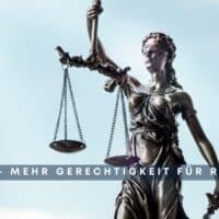 Die Waagschalen der Gerechtigkeit von Justizia für die Rente.