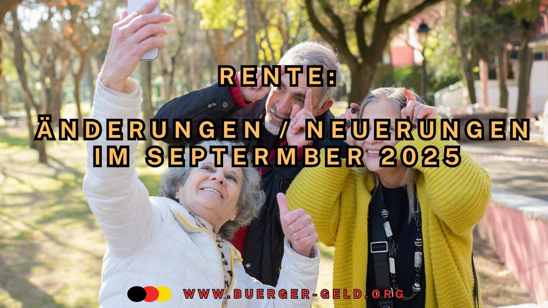 Rentner-Trio macht Selfie im September 2025