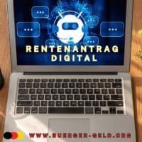 Notebook mit dem Bildschrim: Rentenantrag digital