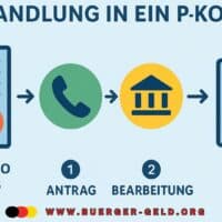 Schema Umwandlung Girokonto im Minus in P-Konto