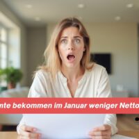 Viele Beamte bekommen im Januar weniger Nettogehalt 5 Frau mit Dokumenten in Wohnung