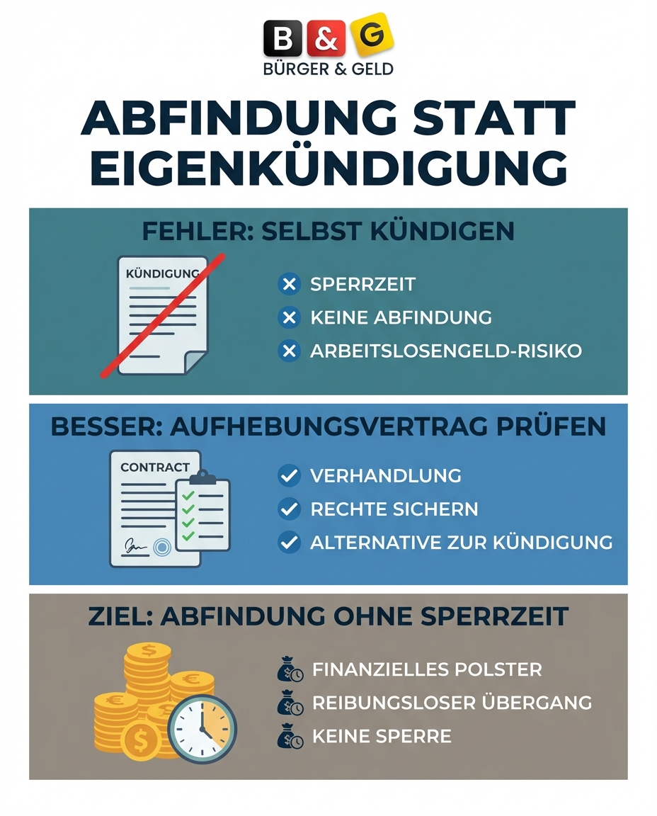 Abfindung statt Eigenkündigung Abfindung statt Eigenkündigung - Fehler selbst kündigen