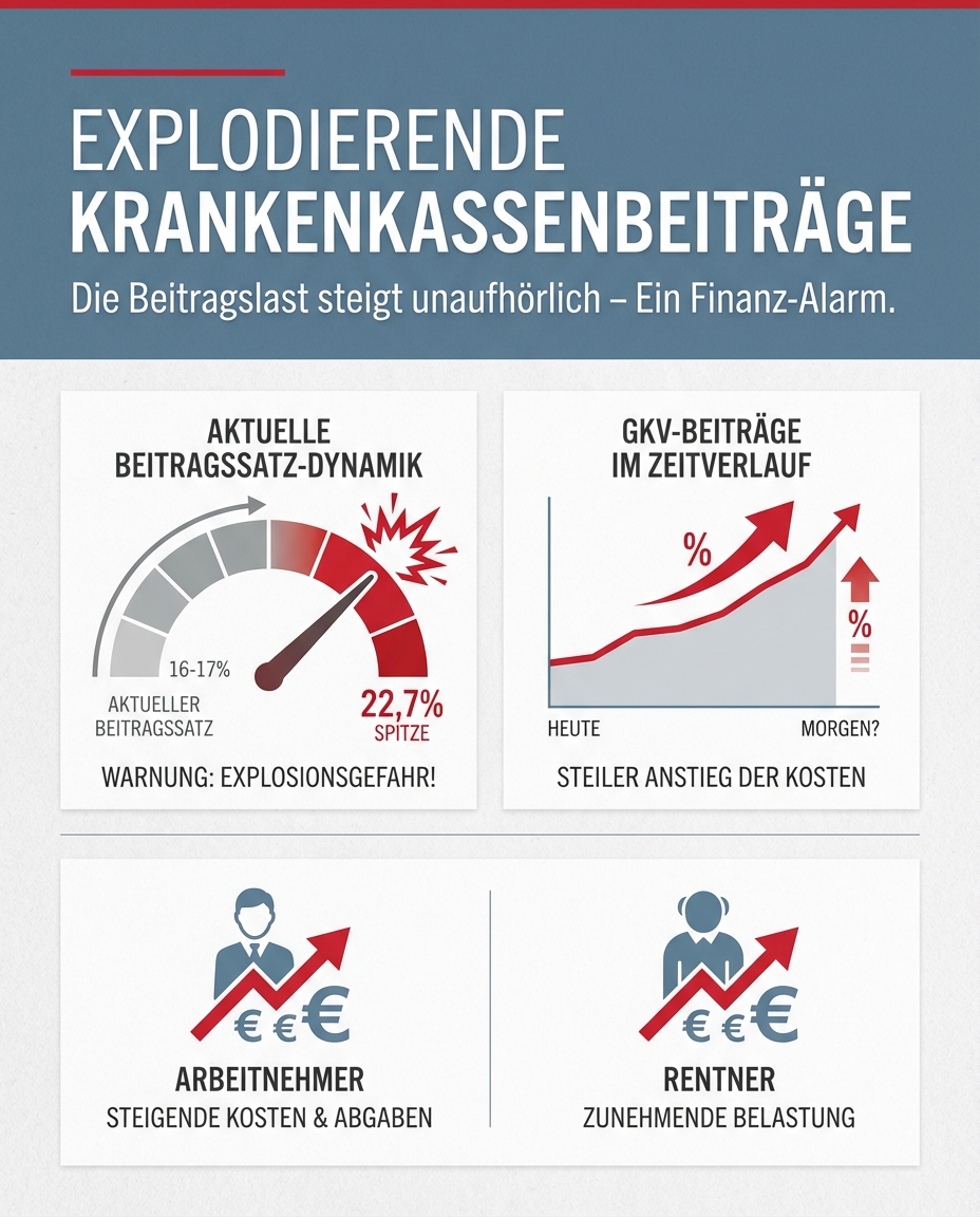 Explodierende Krankenkassenkosten Explodierende Kassenbeiträge: Droht der 22,7‑Prozent‑Schock