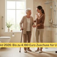 Pflegegeld 2026: Bis zu 4.180 Euro Zuschuss für Umbauten ab Pflegegrad 1 – auch mehrfach möglich 4 Pflegegeld 2026: Bis zu 4.180 Euro Zuschuss für Umbauten ab Pflegegrad 1 – auch mehrfach möglich