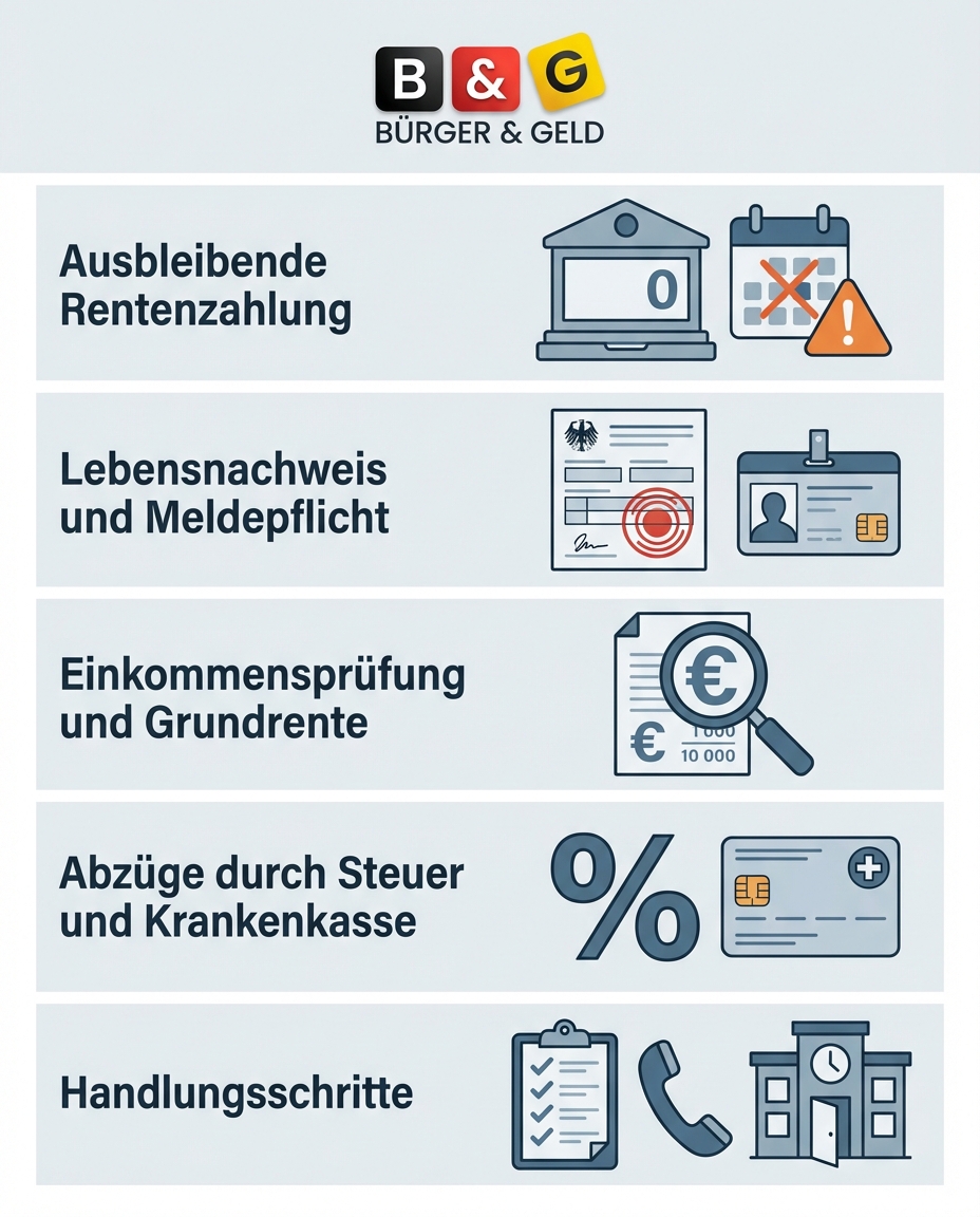Rente nicht auf dem Konto Ausbleibende Rentenzahlung
