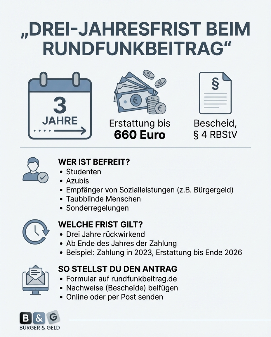 Rundfunkbeitrag Drei‑Jahresfrist Drei-Jahresfrist beim Rundfunkbeitrag