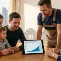 Reform der privaten Altersvorsorge / Rente: Was jetzt auf Sparer zukommt 5 Familie bespricht Altersvorsorge-Plan