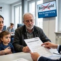 Grundsicherung ersetzt Bürgergeld am 1. Juli 2026: Bundestag und Bundesrat haben entschieden! 5 Familie im Jobcenter, Antrag besprechen - Neue Grundsicherung statt Bürgergeld