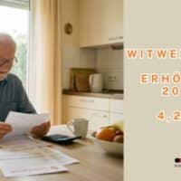 Rentenerhöhung 2026: Wird die Witwenrente auch um 4,24 Prozent erhöht? 5 Witwenrente: Erhöhung 2026 um 4,24 Prozent