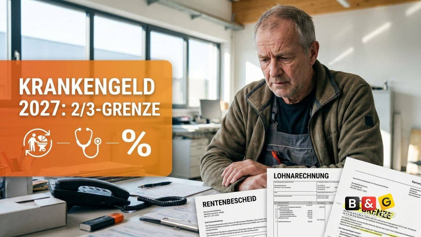 Bürger & Geld: News- und Nachrichtenmagazin zu Rente, Grundsicherung (ehem. Bürgergeld), Sozialleistungen und Finanzen 1 2/3 Grenze beim Krankengeld ab 2027