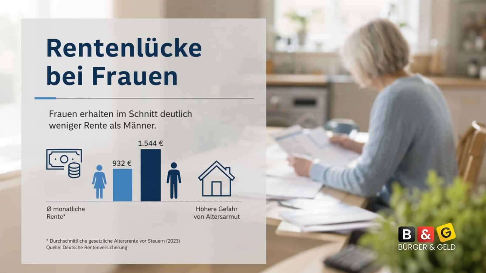 955 Euro Rente: Frauen bekommen fast 450 Euro weniger als Männer