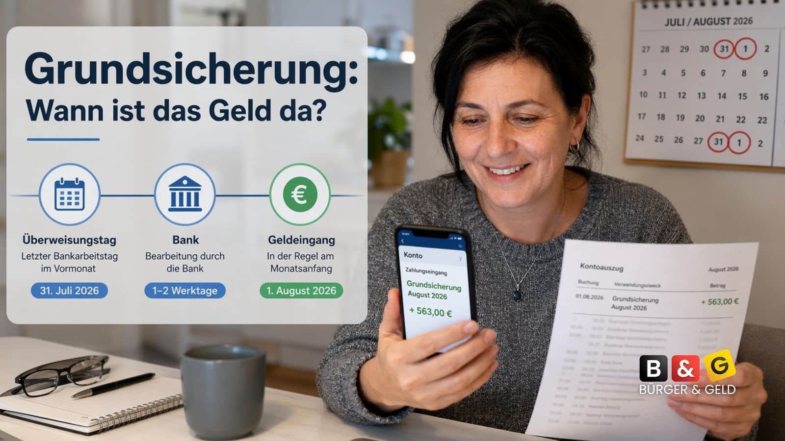 Auszahlung Grundsicherung / Grundsicherungsgeld für August 2026: Termin