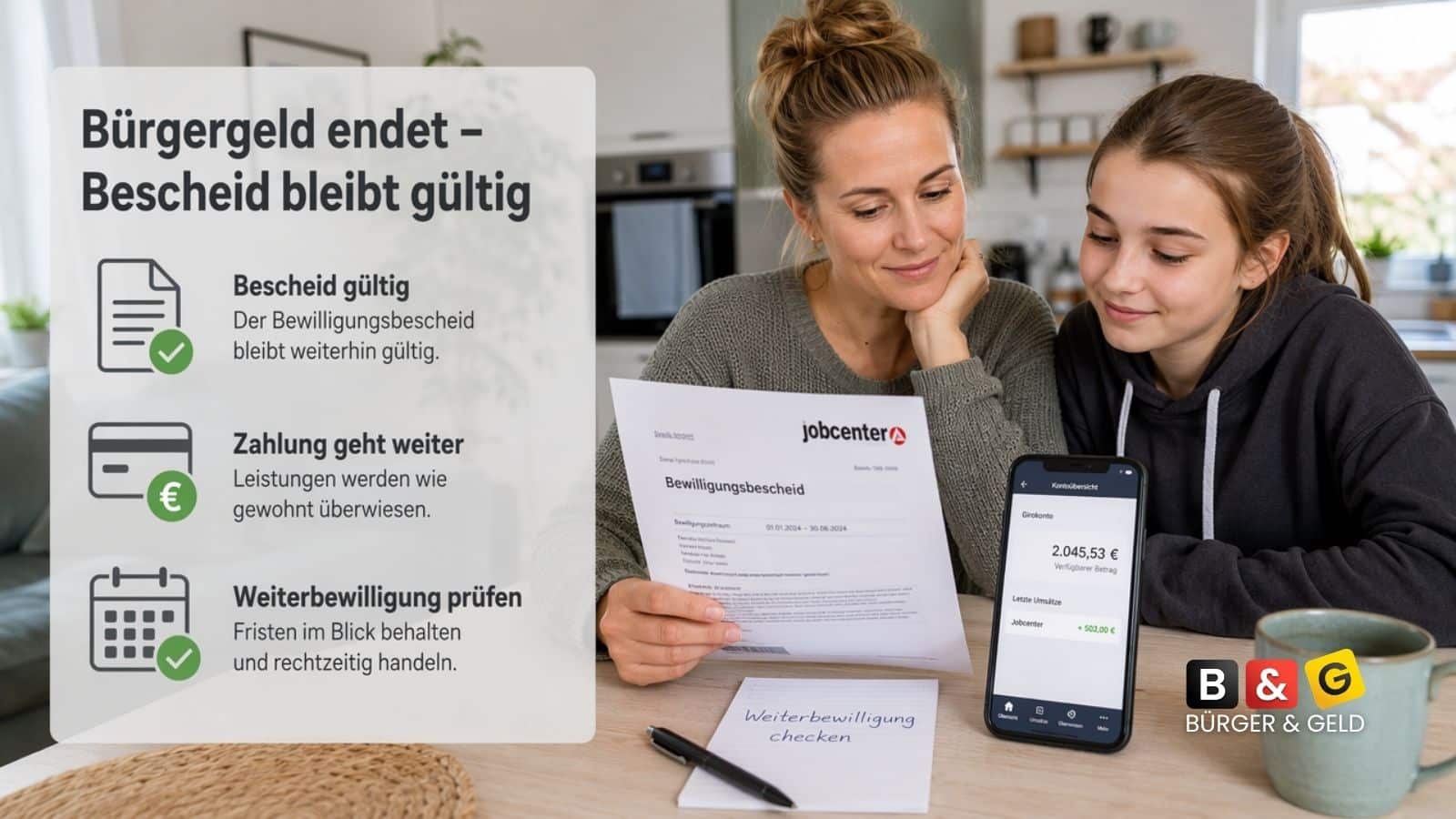 Bürgergeld Bewilligungsbescheid auch bei neuer Grundsicherung gültig