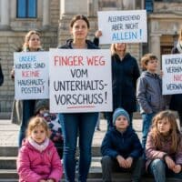 Protest gegen Kürzung von Unterhaltsvorschuss