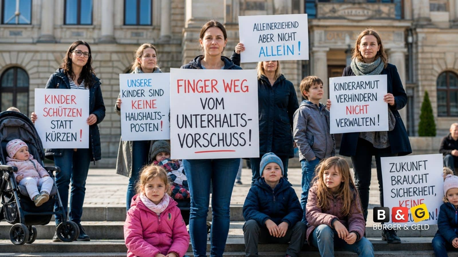 Protest gegen Kürzung von Unterhaltsvorschuss