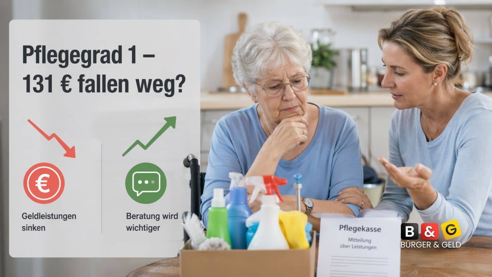 Pflegegrad 1: 131 Euro fallen weg - keine Haushaltshilfe mehr!