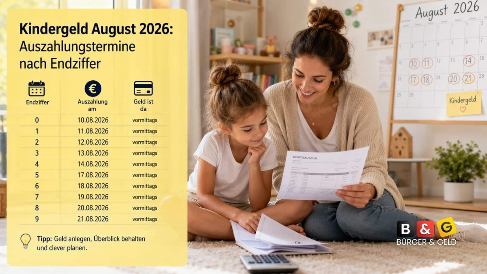 Kindergeld August 2026