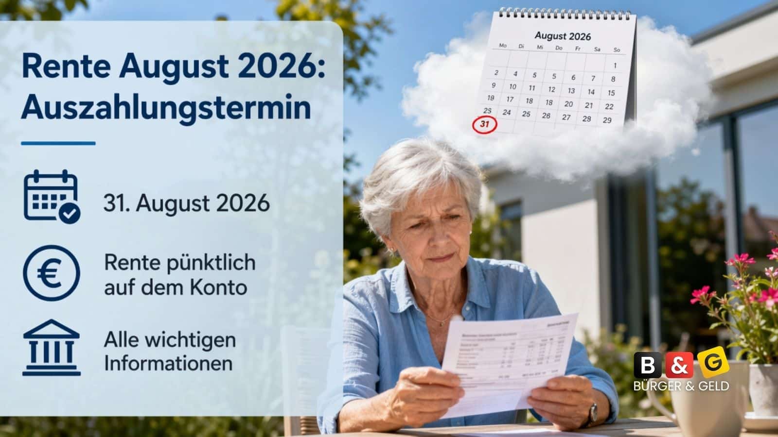 Rente August 2026: Auszahlung, Termin, Tabelle