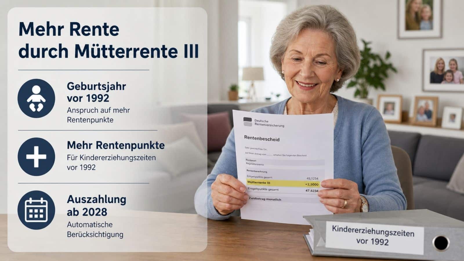 Mehr Witwenrente durch Verzögerung der Mütterrente 3