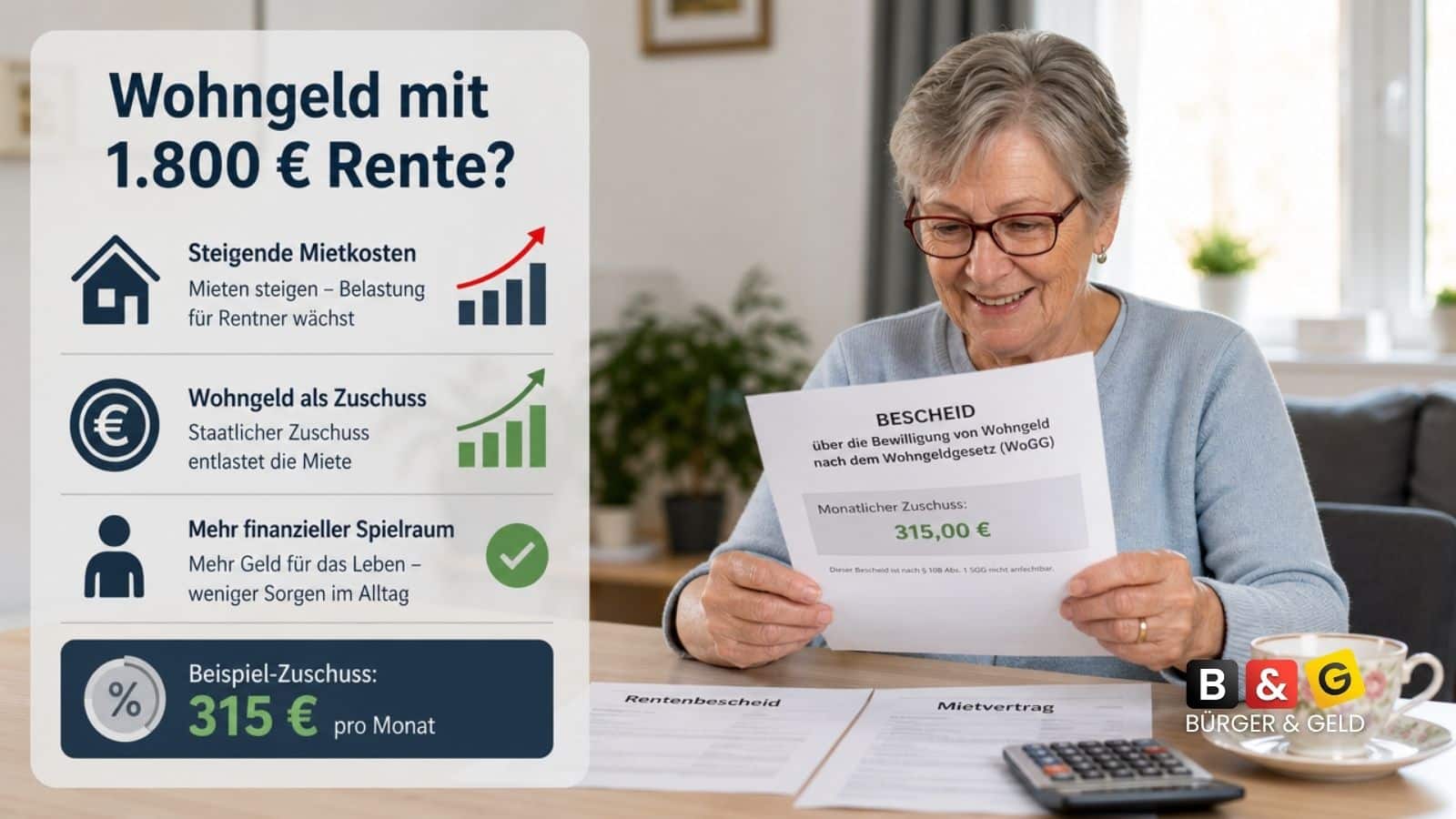 Wohngeld mit 1800 Euro Rente - wie hoch