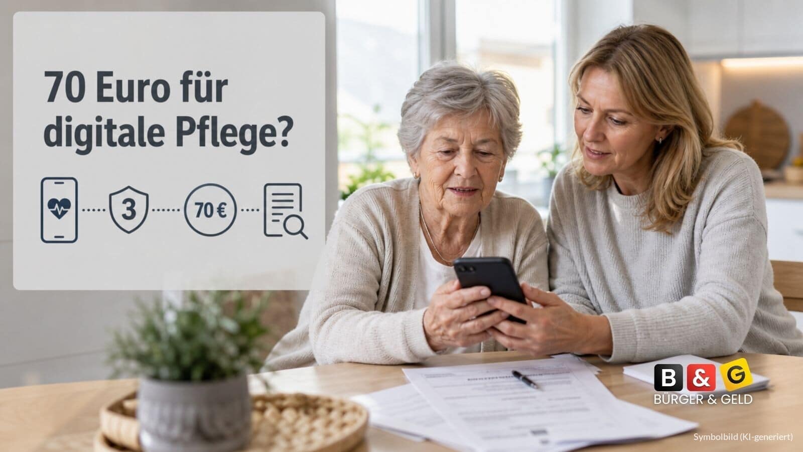 70 Euro monatlich: Zuschuss für die digitale Pflege
