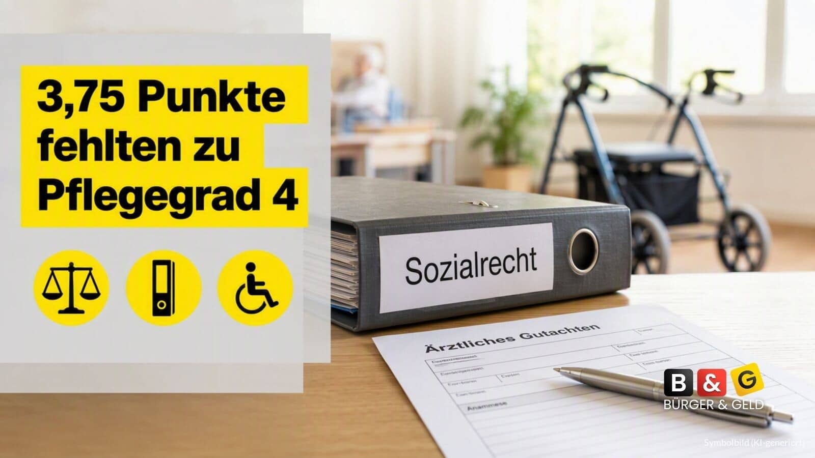 Knapp verpasst: Warum ein Mann trotz 66,25 Punkten bei Pflegegrad 3 bleibt