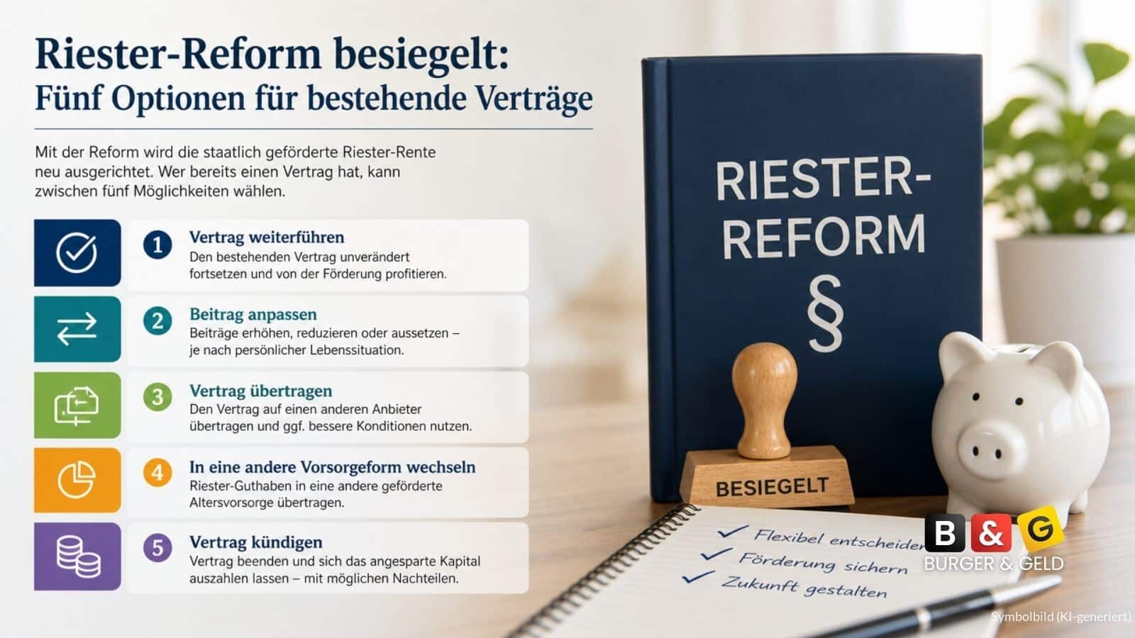 Riester vor dem Aus: Fünf Optionen für bestehende Verträge
