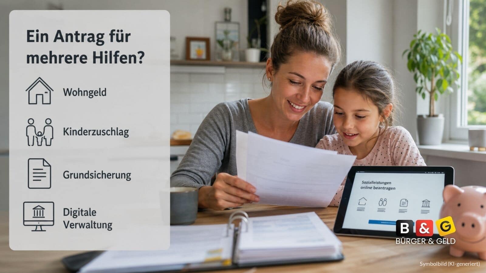 Einheitlicher Antrag für Wohngeld, Kinderzuschlag, Grundsicherung