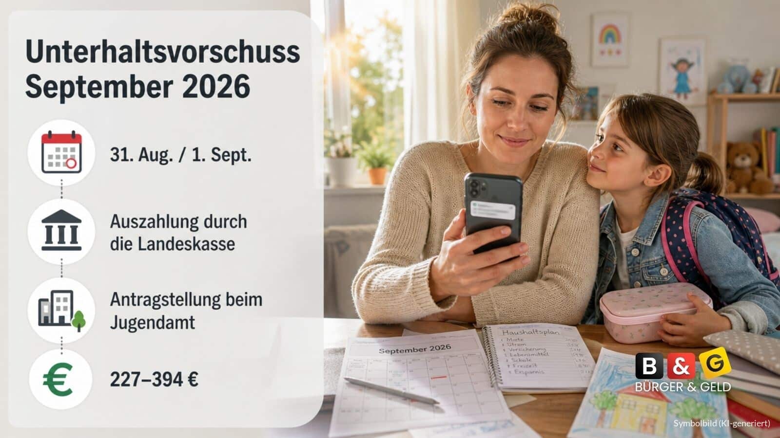 Unterhaltsvorschuss Auszahlung September 2026