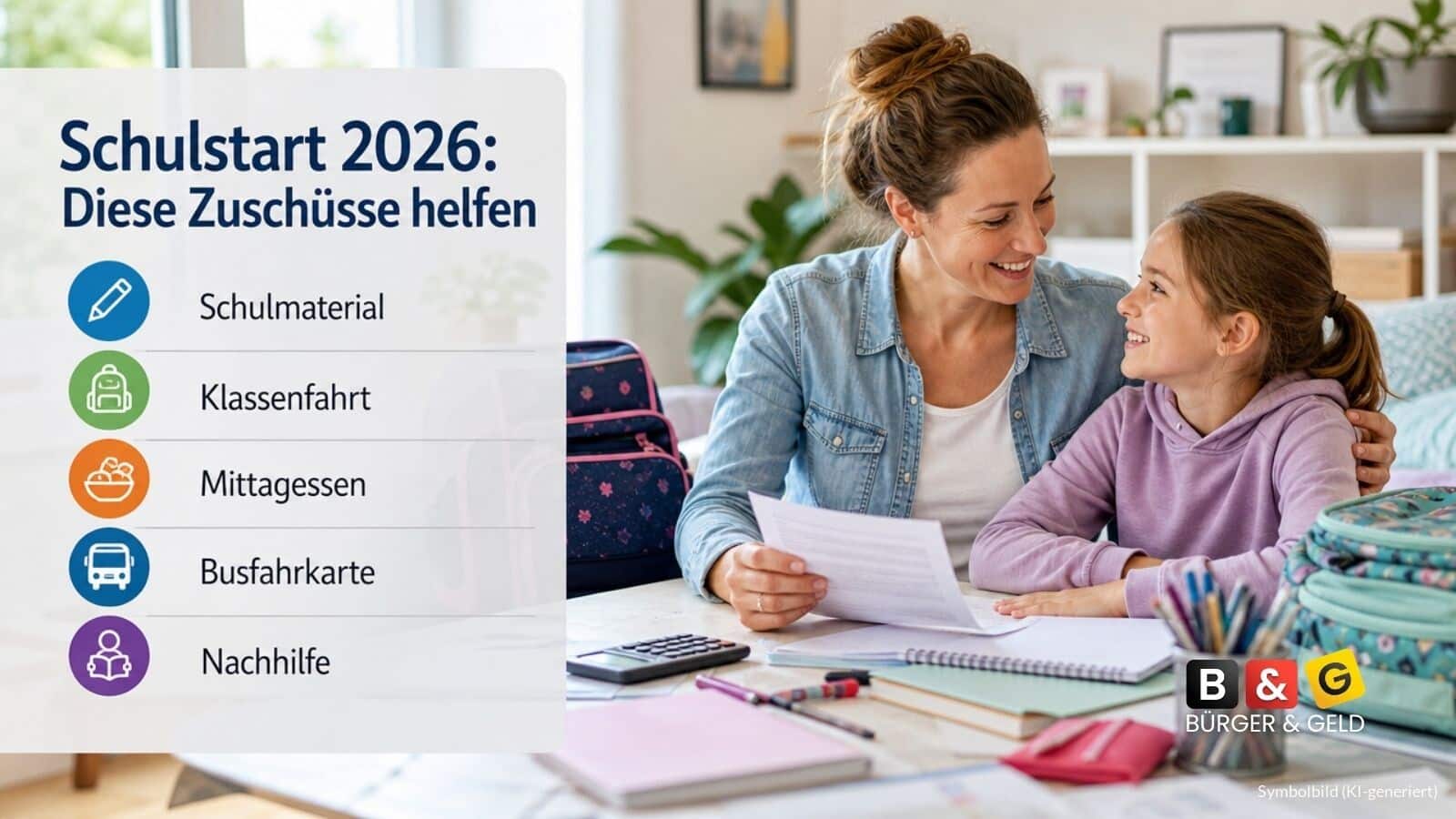 Schuljahr 2026/2027 - Zuschüsse für Kinder