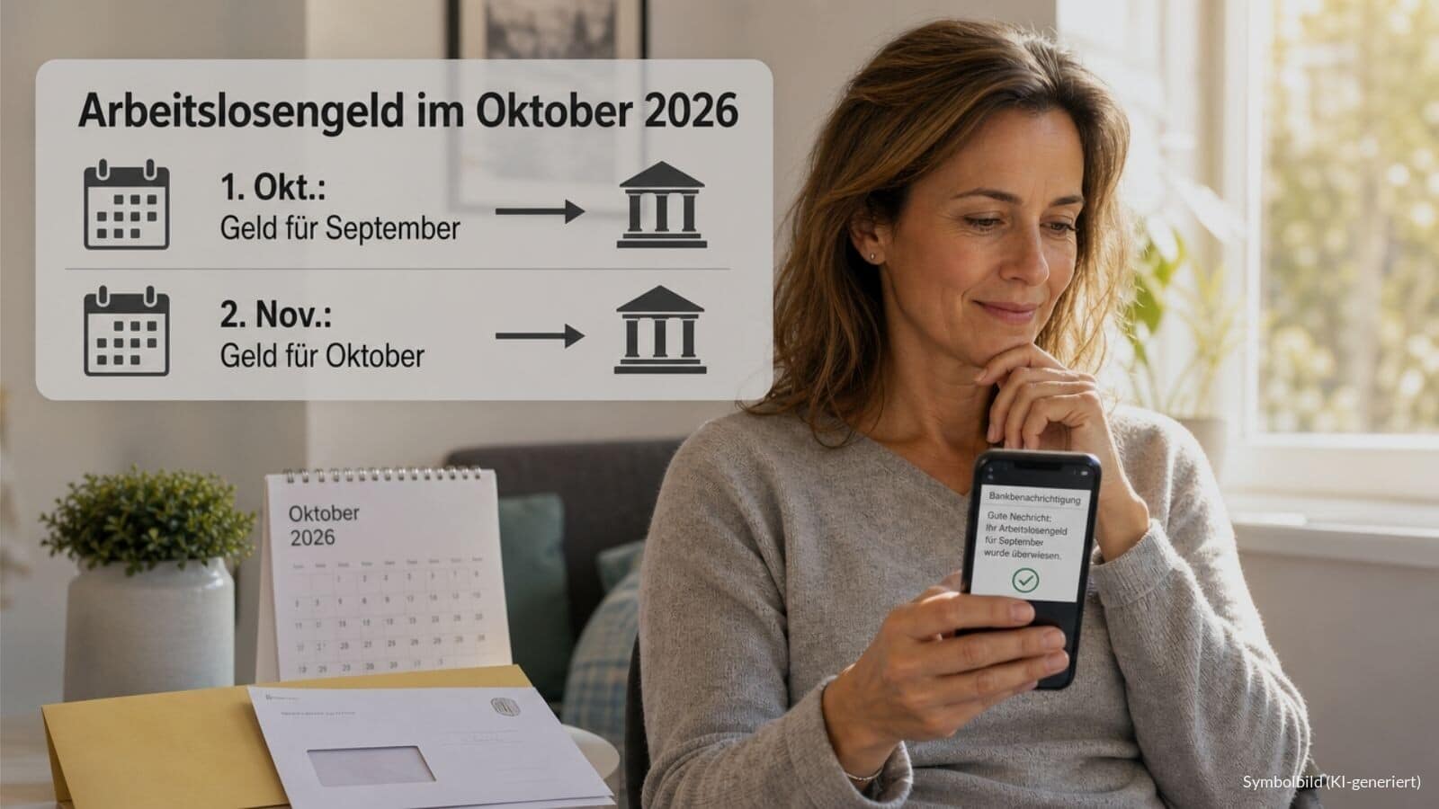 Auszahlung Arbeitslosengeld für Oktober 2026