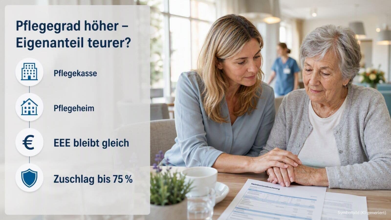 Eigenanteil Heimkosten bei Pflegegrad Höherstufung