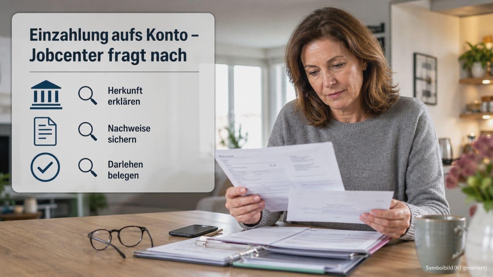 Grundsicherungsgeld und Einzahlung aufs Konto