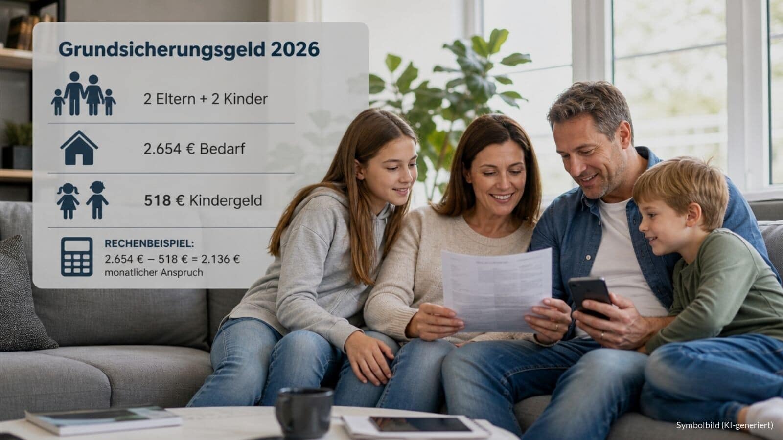 Grundsicherungsgeld für Familie mit 2 Kindern