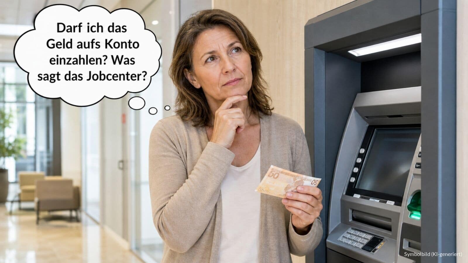 Grundsicherungsgeld und Bareinzahlung aufs Girokonto