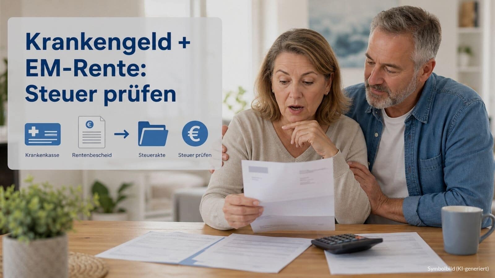 Krankengeld plus rückwirkend EM-Rente: Steuern!