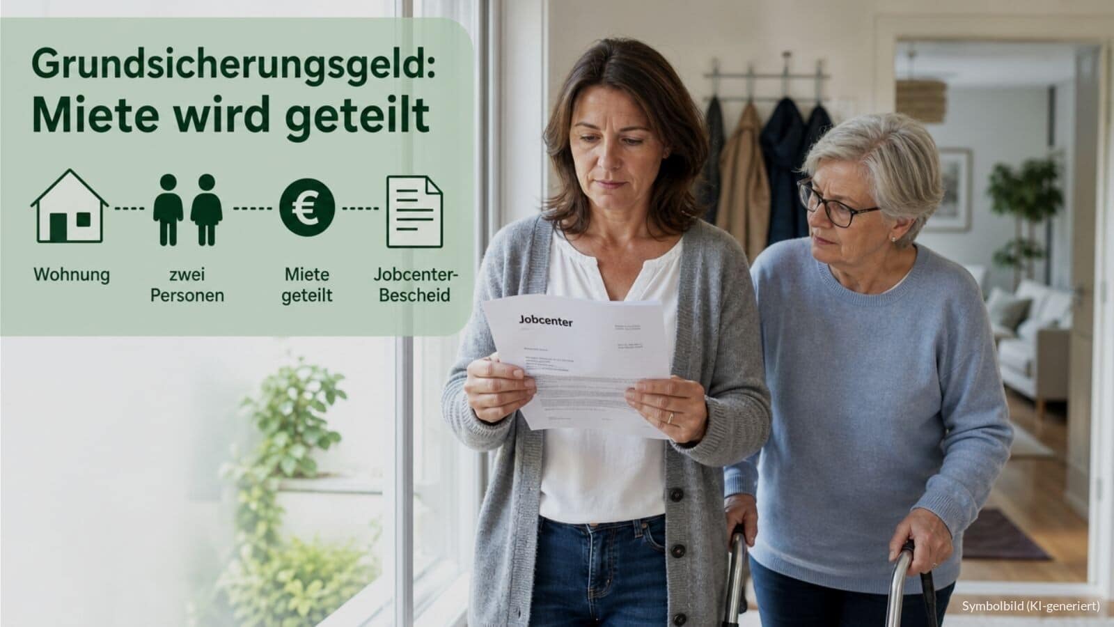 Jobcenter darf Miete teilen, wenn eine Person keinen Anspruch auf Grundsicherungsgeld hat