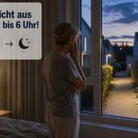 Urteil zum Mietrecht: Außenlicht nachts beim Nachbarn