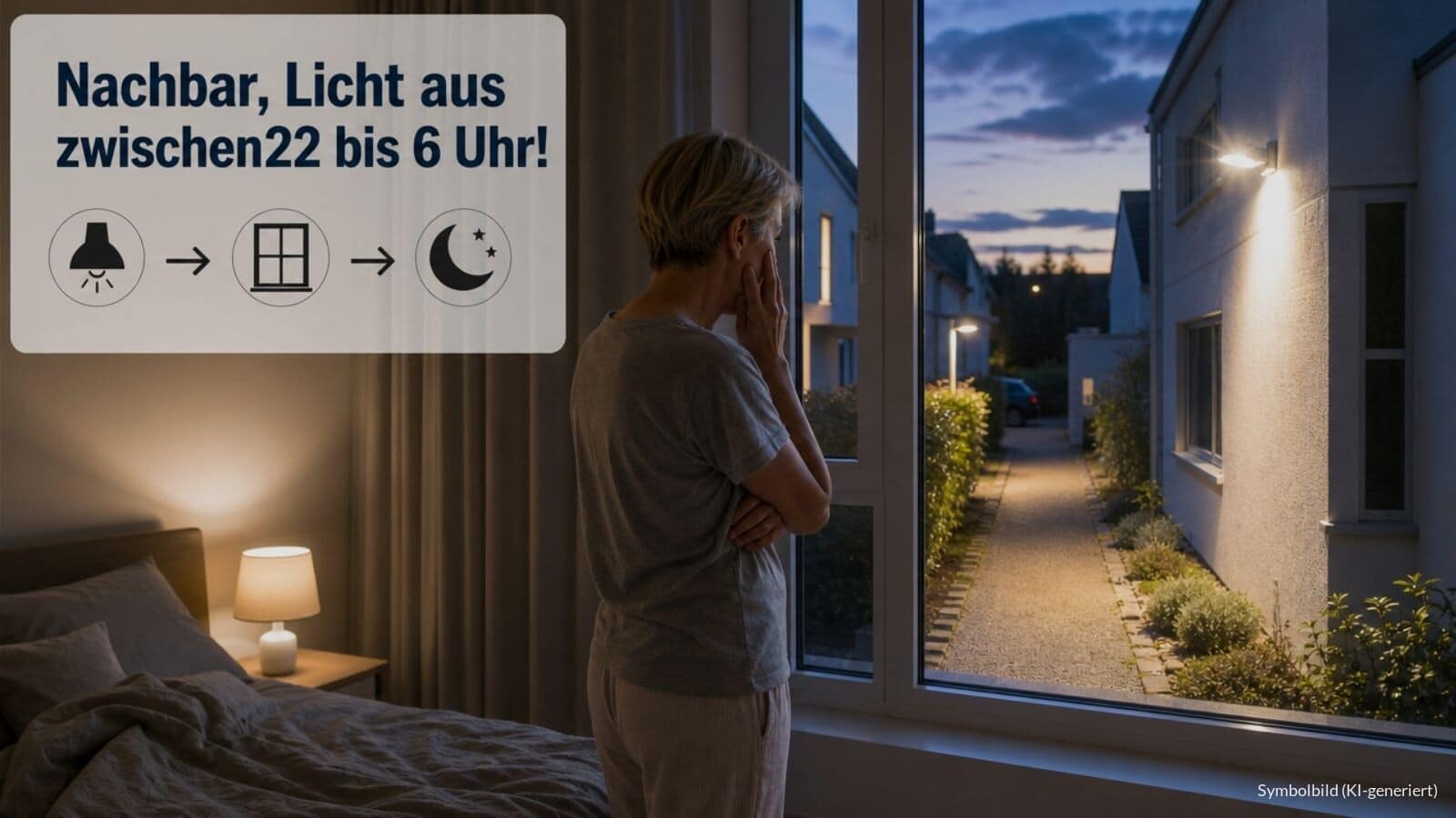 Urteil zum Mietrecht: Außenlicht nachts beim Nachbarn