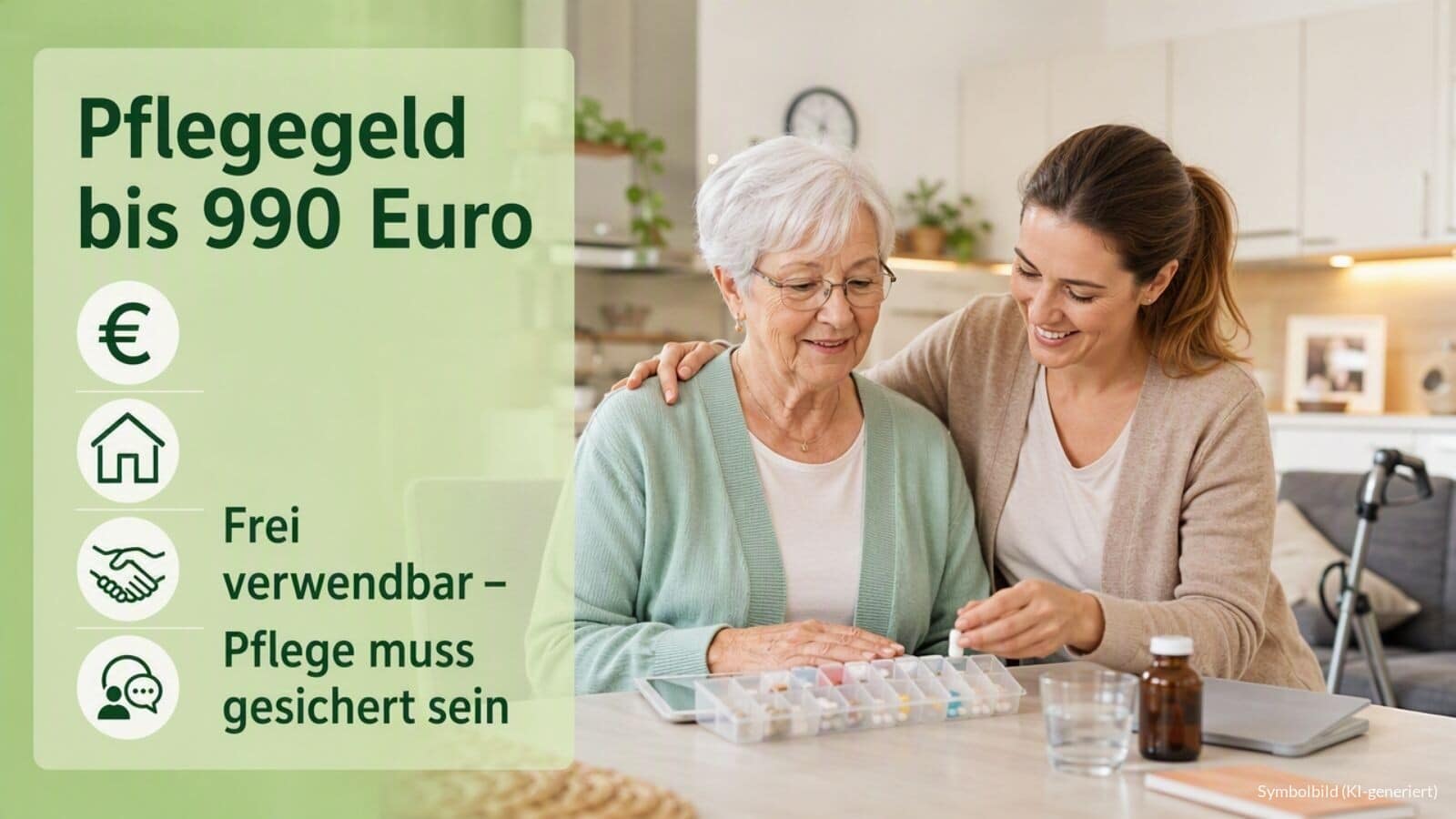 Pflegegeld 2026 ist frei verfügbar