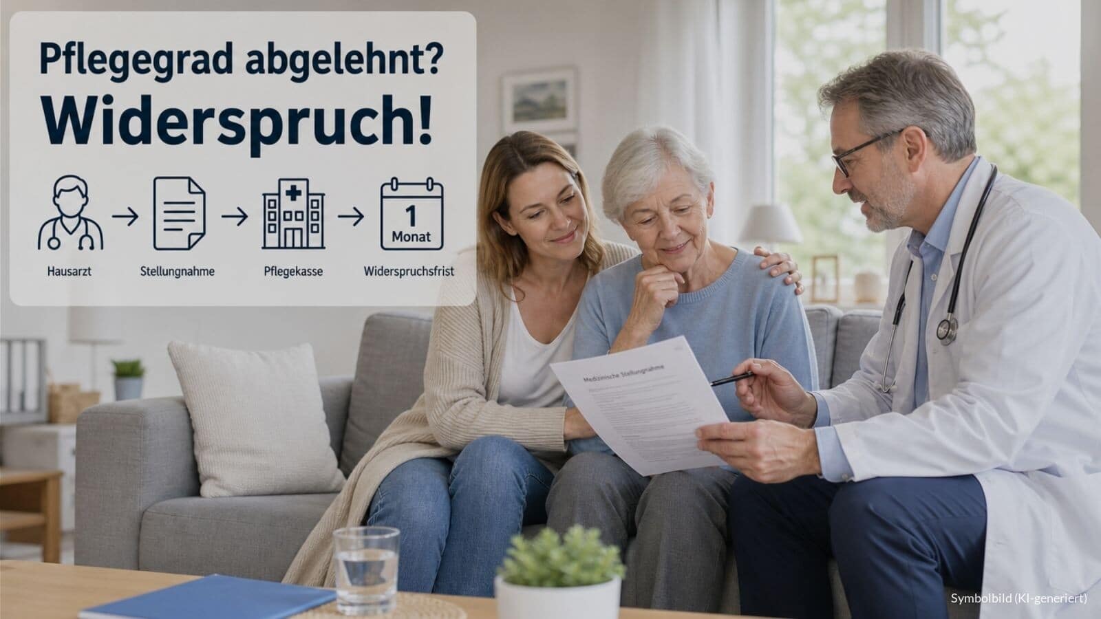 Pflegegrad abgelehnt - so hilft der Hausarzt beim Widerspruch