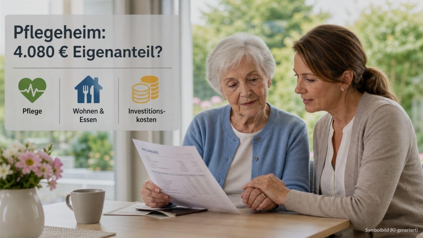 Eigenanteil Pflegeheim bei 4080 Euro in NRW